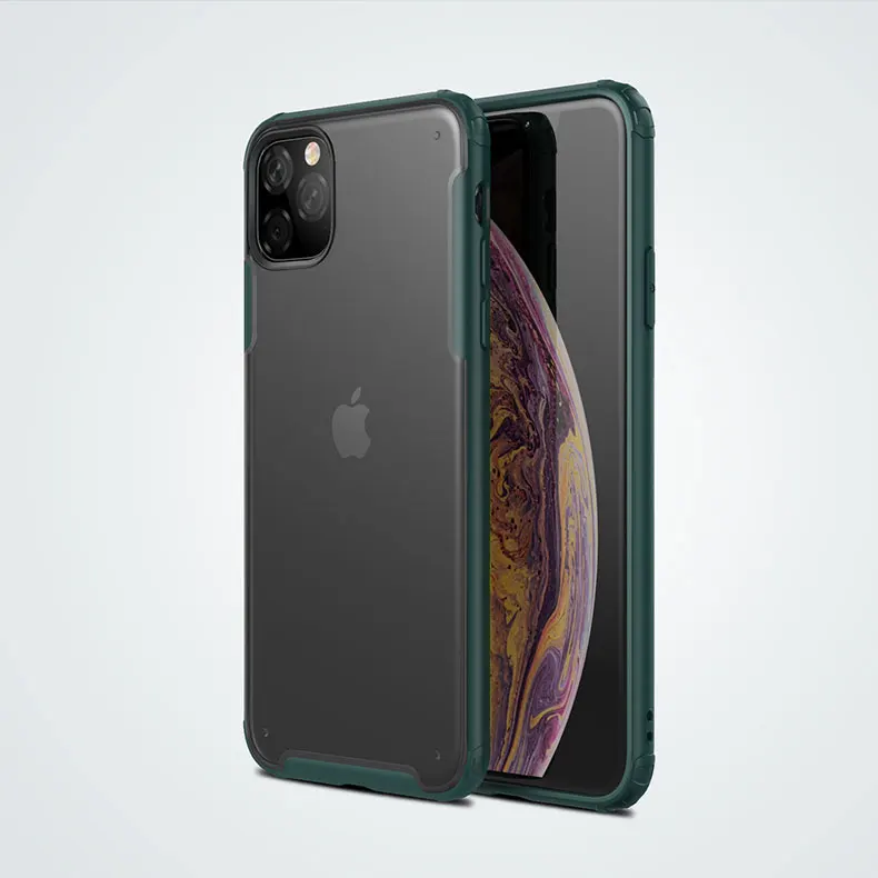 Для Apple iphone 11 Чехол Мягкий силикон+ Жесткий PC матовый прозрачный противоударный чехол для iphone 11 Pro Max iphone 11 11Pro