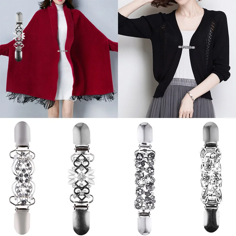 Кардиган Ретро зажим для свитера женщин филигранная задняя часть платья шали |