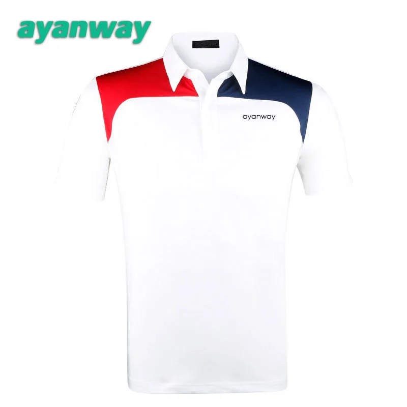 Мужская футболка для гольфа AYANWAY с логотипом мужские Качественные приталенные