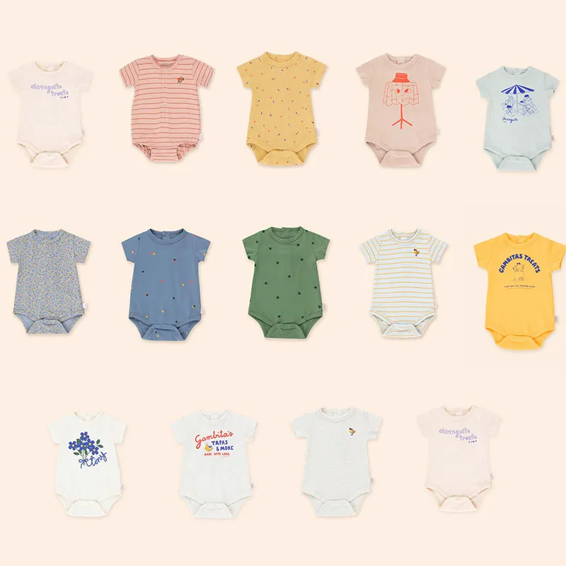

TC Brand 4 2021 summer new baby romper coveralls, climbing clothes, fart clothes, cotton baby triangle romper