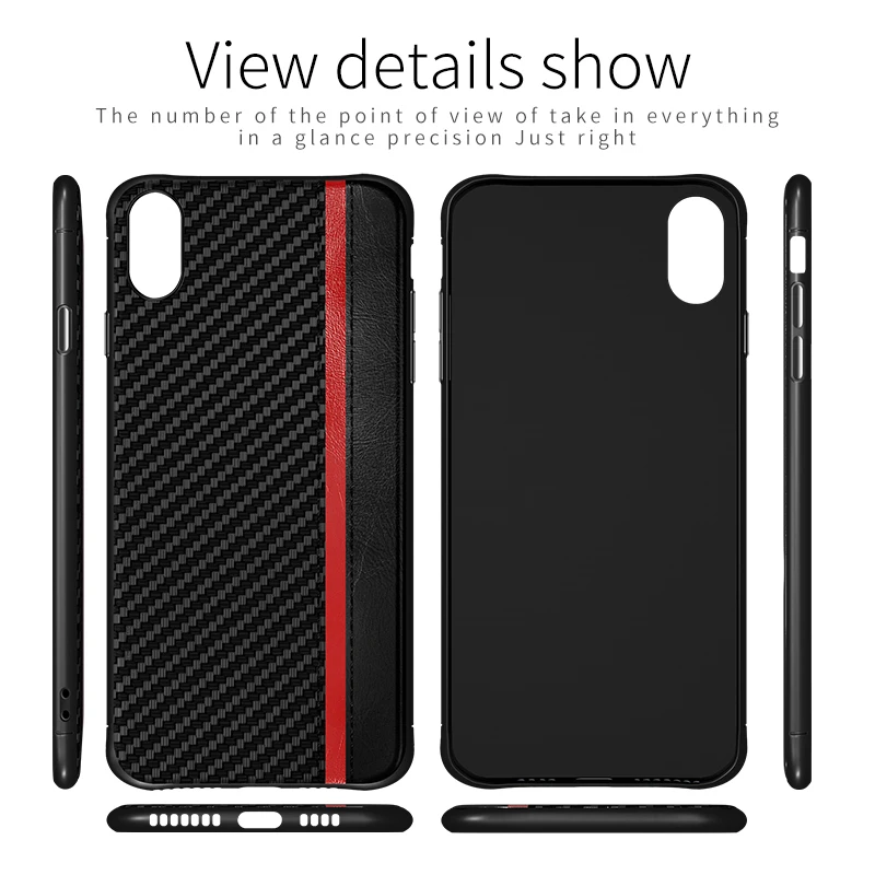 Slim Ultra-thin Case For iPhone X XS Max XR 7 8 6 6S Plus Carbon Fiber Luxury Business Cover iPhoneX iPhone7 iPhone6 iPhone11 On |