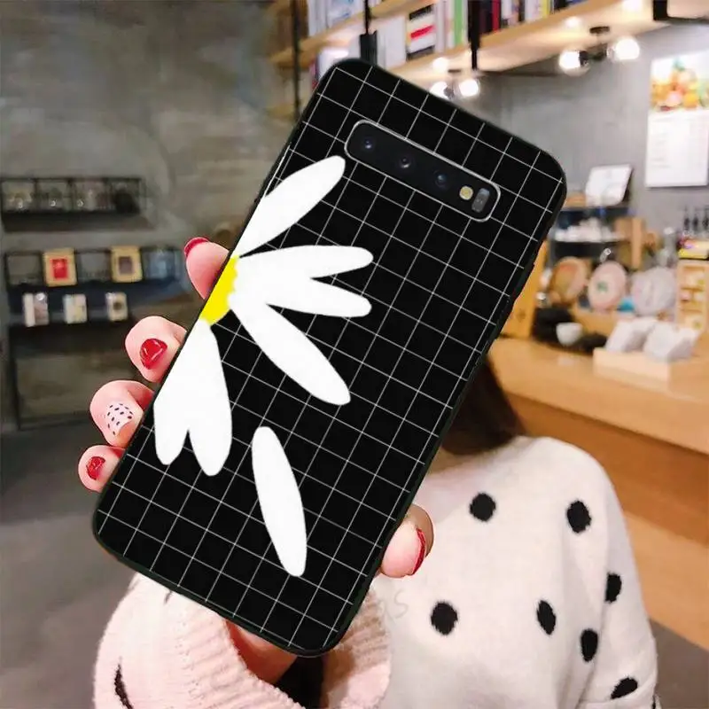 

Daisy flower creativity grid design Phone Cases For Samsung A50 A51 A71 A20E A20S S10 S20 S21 S30 Plus ultra 5G M11 funda shell