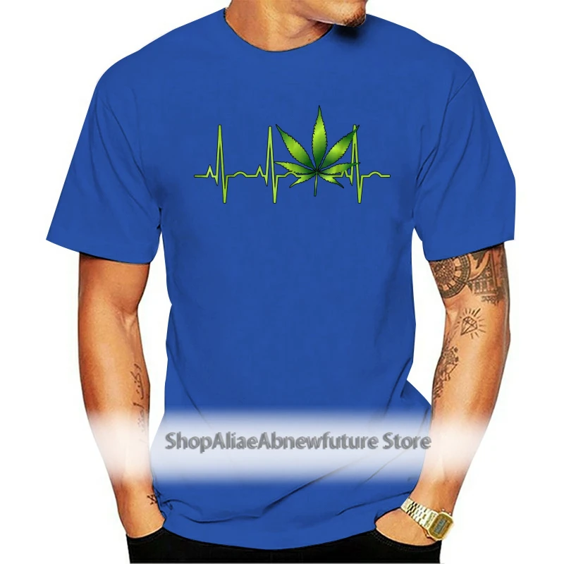 

2021 Fashion Men T shirt Weed Shirts For Men Women Leaf Heartbeat Gift