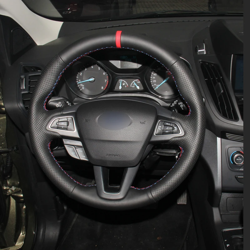 Ручное шитье чехол рулевого колеса автомобиля волана для Ford Focus 3 2015 2016 2017 2018 Kuga