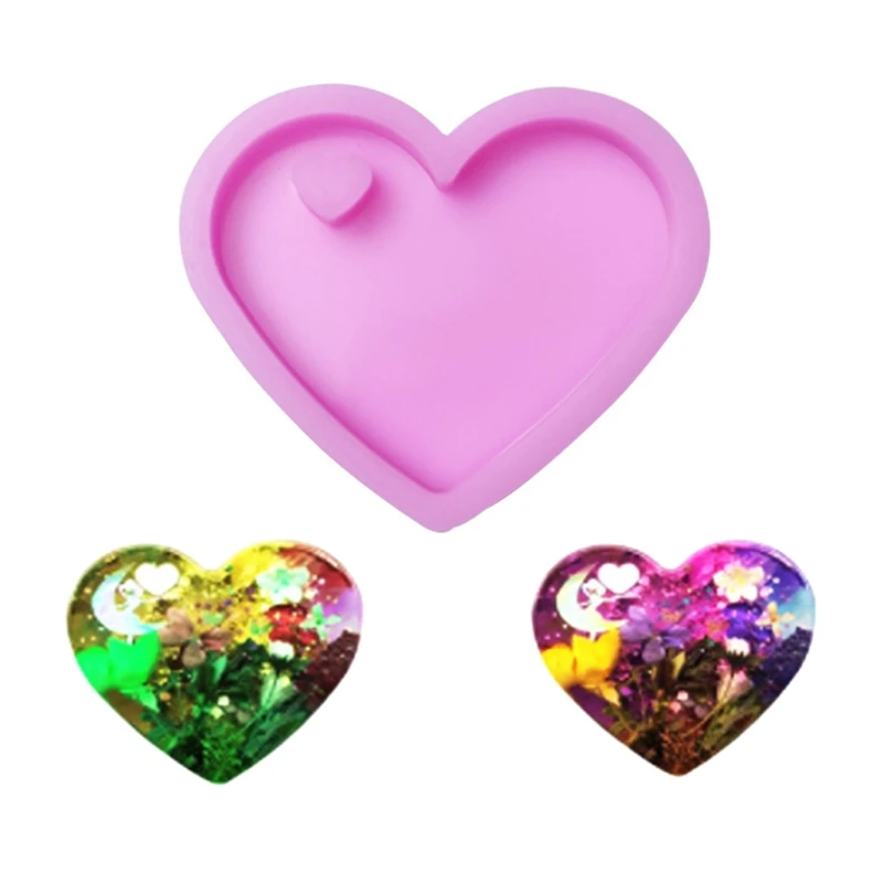 

8 Pcs/Set Love Heart Keychain Epoxy Resin Mold Necklace Pendant Silicone Mould DIY Crafts Ornaments Jewelry Earring Home N58F