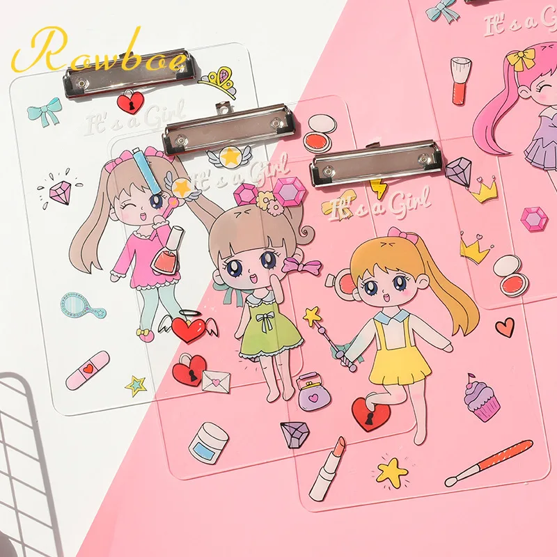 ROWBOE симпатичные канцелярские принадлежности kawaii папка A4 доска папка офисные принадлежности коврик канцелярская акриловая письменная доска kawaii принадлежности