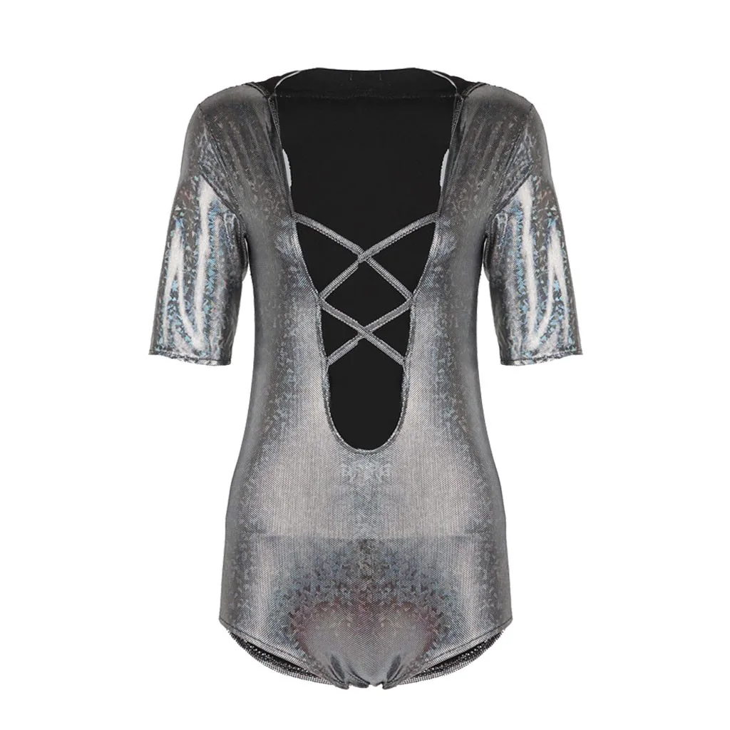 

one-piece swimsuit women Bodysuit swimwear hooded hollow out sequin fashion new d91130