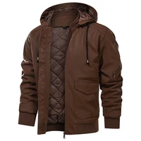 faux leather jacket men coats brand high quality pu outerwear men business winter faux fur male jacket
