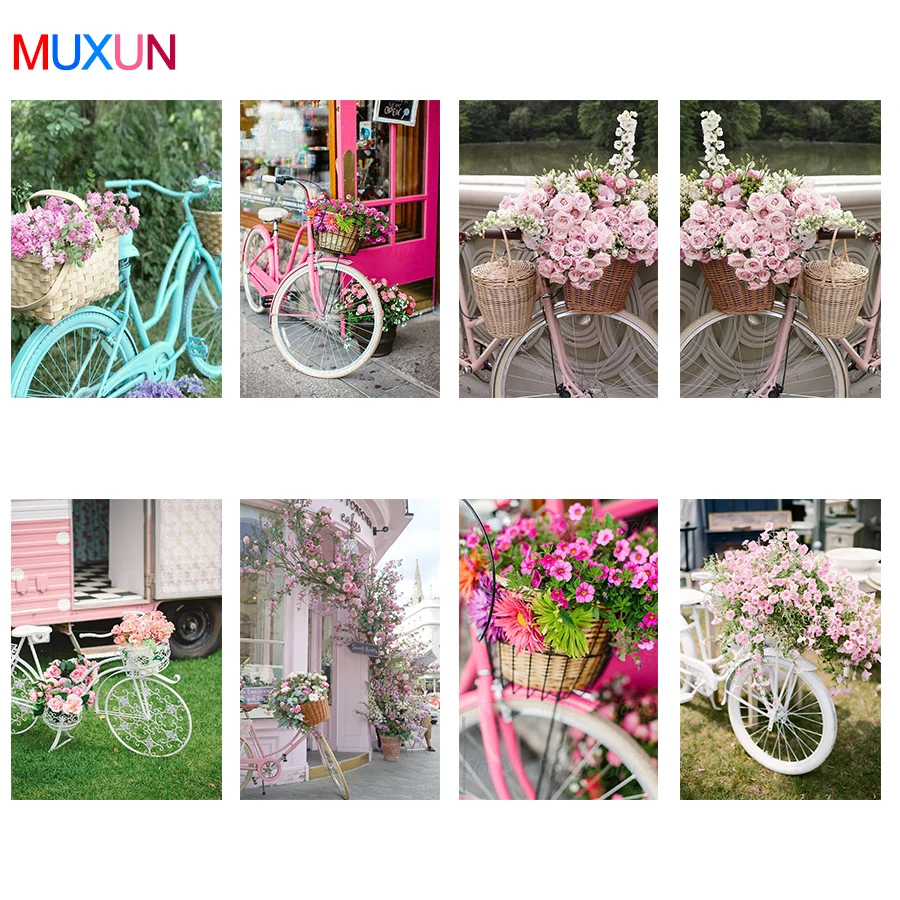 

Full Drill 5D Diamond Painting Flowers New 3D Diamond Embroidery Bicycle Diamond Mosaic Home Decoration Diamond Art Gifts Lx234
