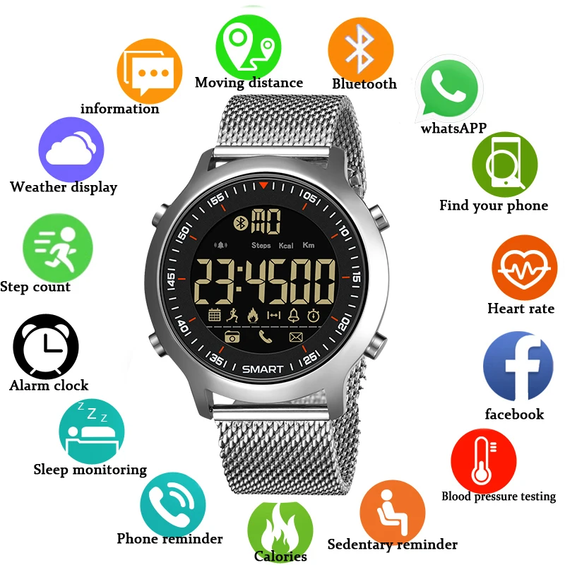 SYNOKE Smart Watch Sport Водонепроницаемый шагомеры сообщение напоминание Bluetooth открытый плавательный мужчины smartwatch для ios телефона Android смарт часы электронные часы спортивные часы фитнес часы