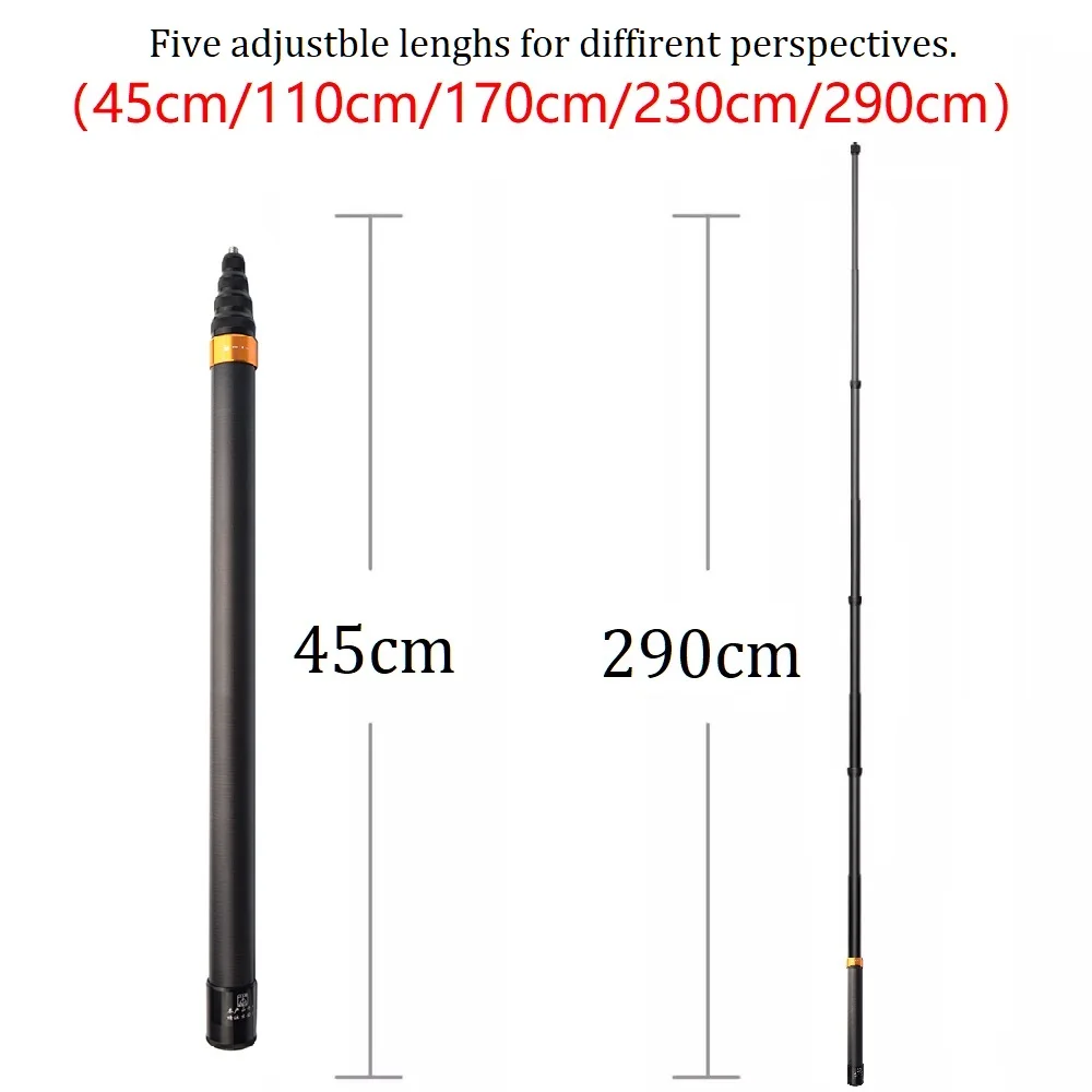 2 9 м углеродное волокно невидимая селфи палка для Insta360 ONE X2 / RS/ONE R X 290 см аксессуары