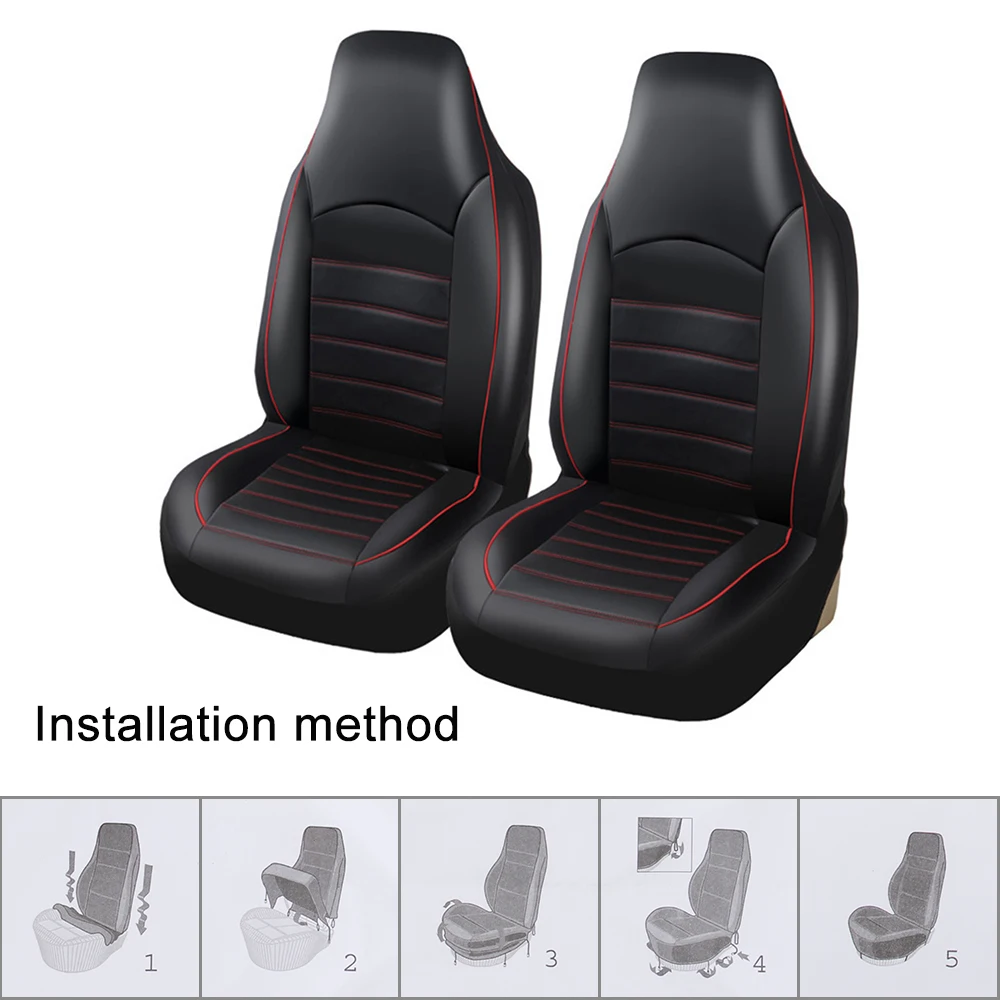 売る 大サイズpuカーシートカバープロテクターリネンフロントまたは後部座席クッションパッドマット背もたれオートインテリアトラック、suv、van