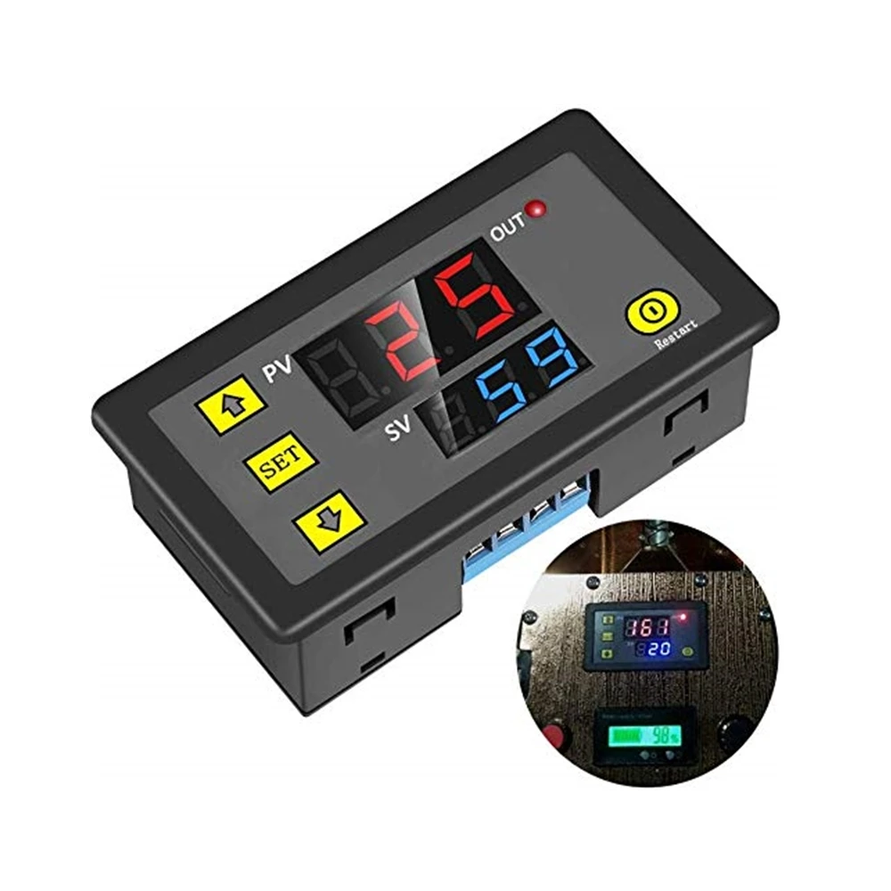 AC 110V 220V 12V/24V Время цикла реле задержки таймера светодиодный двойной цифровой