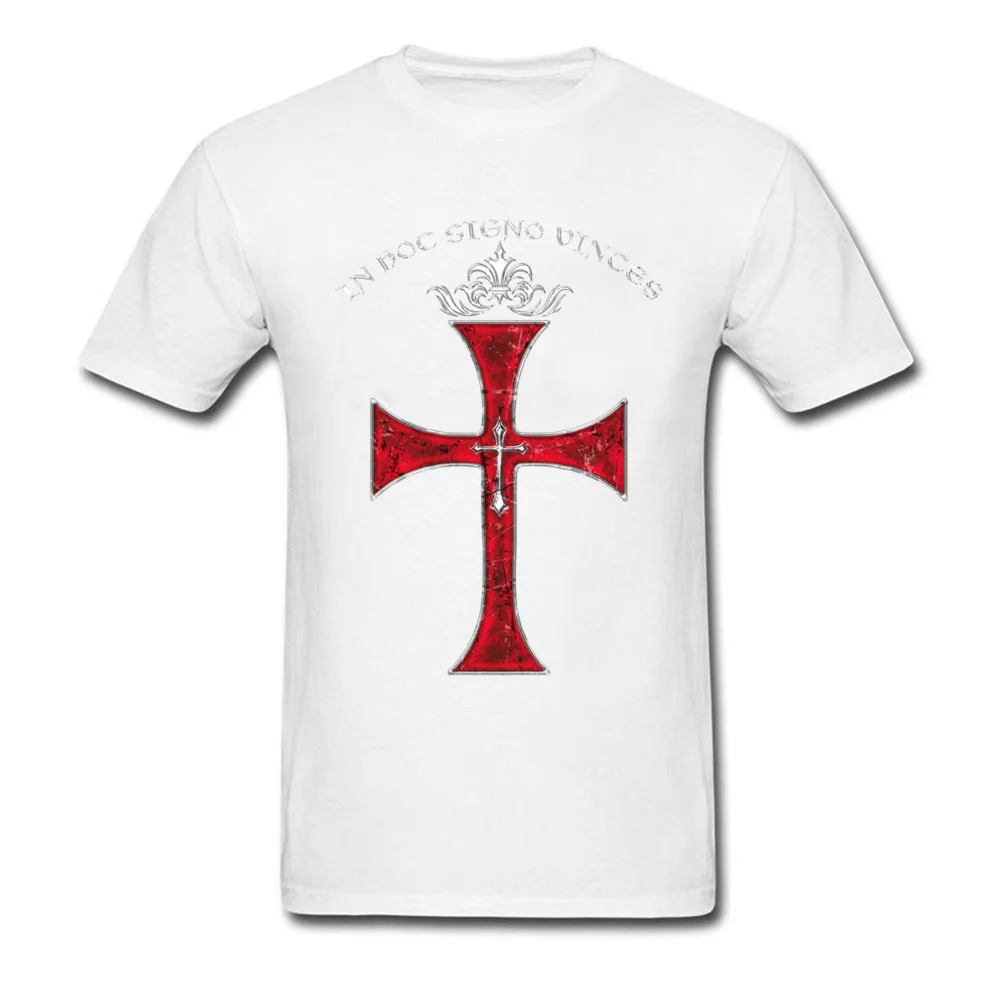 

New Arrival Knights Templar Cross Print T-shirt Stylish Men Black Red T Shirt Cartoon Vintage Pattern Tops for Christian