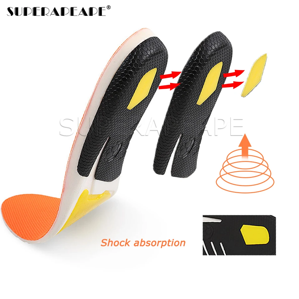 Orthotic Sport insoles orthopedic arch support Shock Absorption Running Stable Fixed heel Foot Pain Relief Inner Sole for Shoes