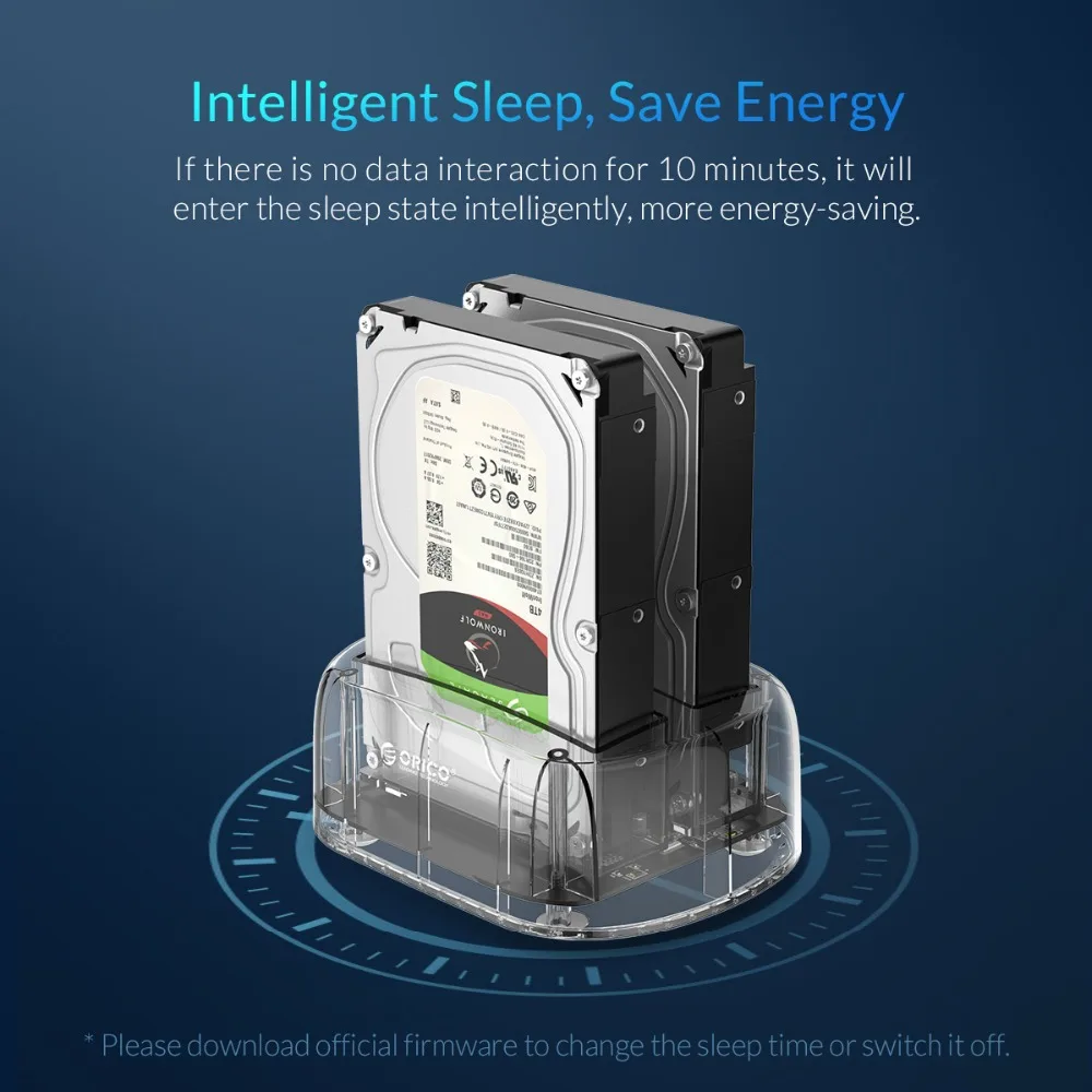 

ORICO 2 Bay 2.5/3.5 inch USB3.0 HDD Case Transparent Hard Drive Enclosure With Offline Clone Support 24TB UASP HDD Dock Station