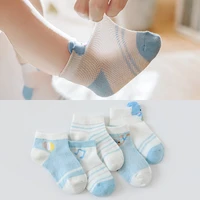 5 pairslot cute baby socks summer newborn mesh thin breathable socks for girls cotton infant casual cartoon boy toddler socks