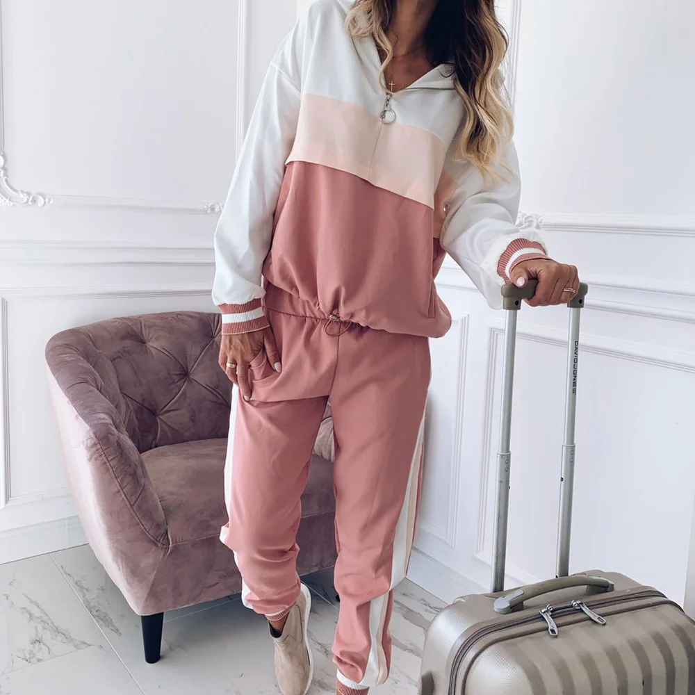 

2 Pieces Set Sports Suits Women Casual Hoodies Set Women Long Sleeve Sports Printing Letter Slim Running Sportswear Tight Jogger