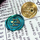 Восковая печать, печать, Сделано с любовным сердцем, восковая печать для свадебных конвертов, приглашений, Медная головка, деревянная ручка, отдельно