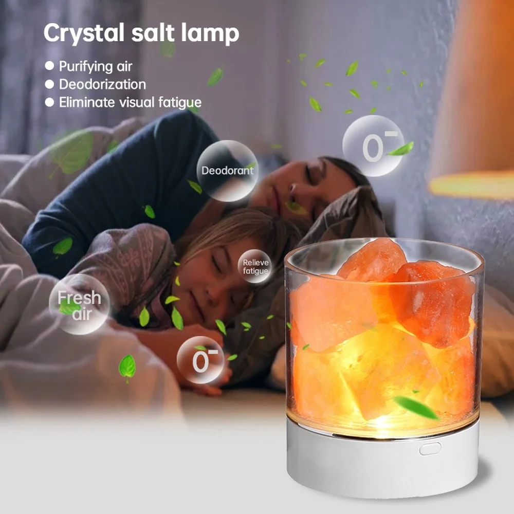

USB Lava Lamp Natural Himalayan Salt Lamp Led Lamp Air Purifier Indoor Warm Light Table Lamp Bedroom Light Лавовая лампа