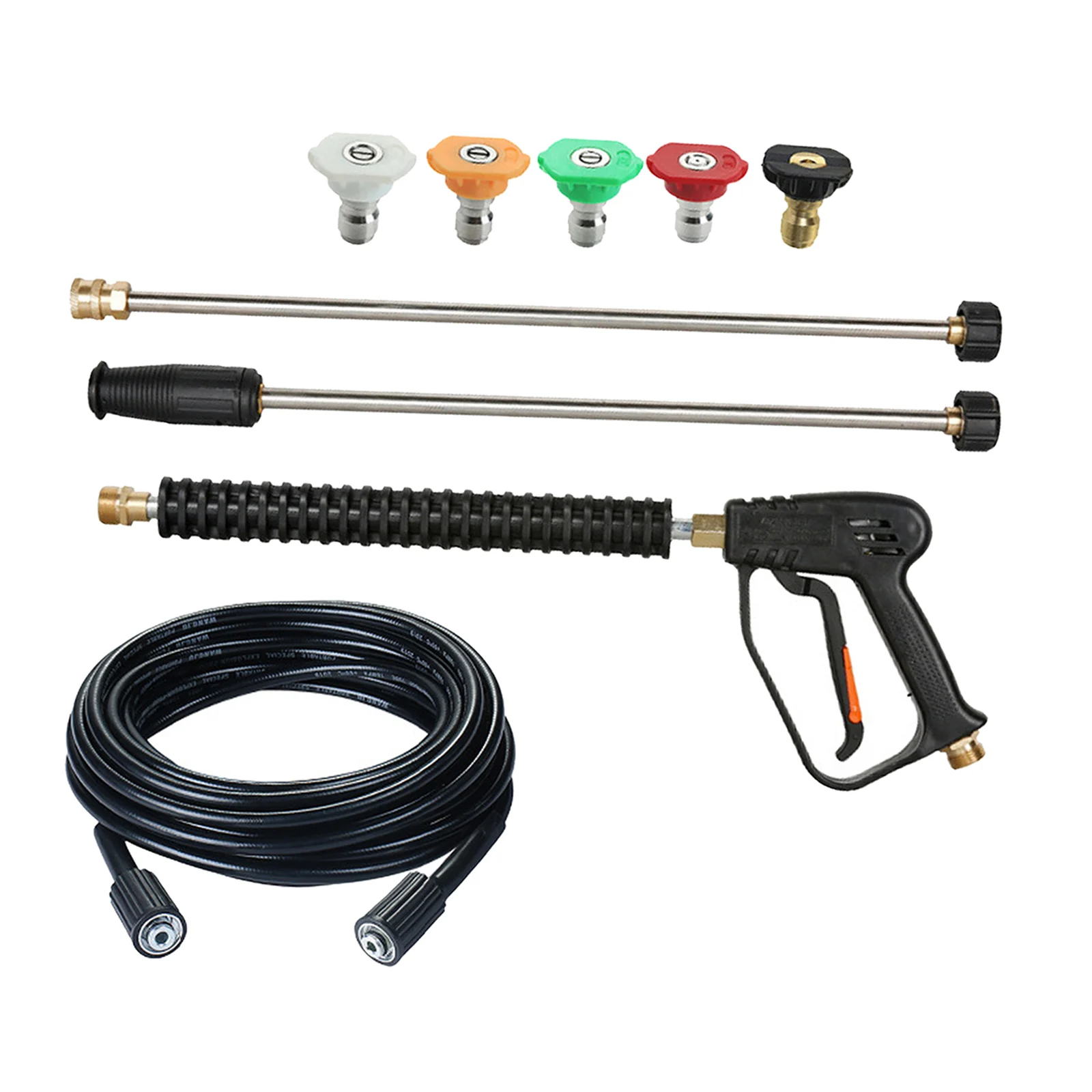 

High Pressure Car Power Washer Spray Gun Wand/Lance Nozzle Tips Hose Kit