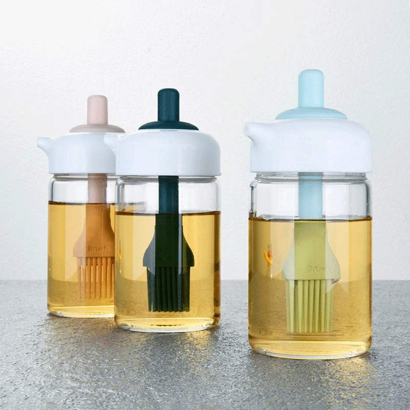 

Стеклянные бутылки для приправ, 230 мл, с силиконовой щеткой, 8 унций