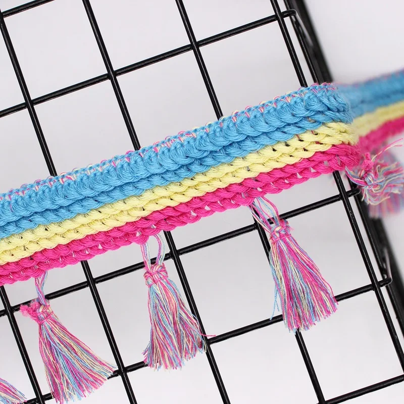 5 ярдов/партия этнические хлопковые занавески с помпоном | Дом и сад