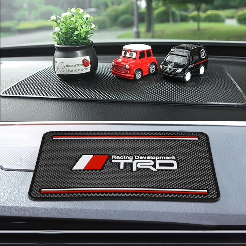 Автомобильный Противоскользящий коврик для Toyota TRD значки держатель телефона