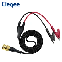 cleqee p1061 gold plated bnc q9 to copper dual crocodile alligator clips oscilloscope test lead 120cm probe cable new arrival