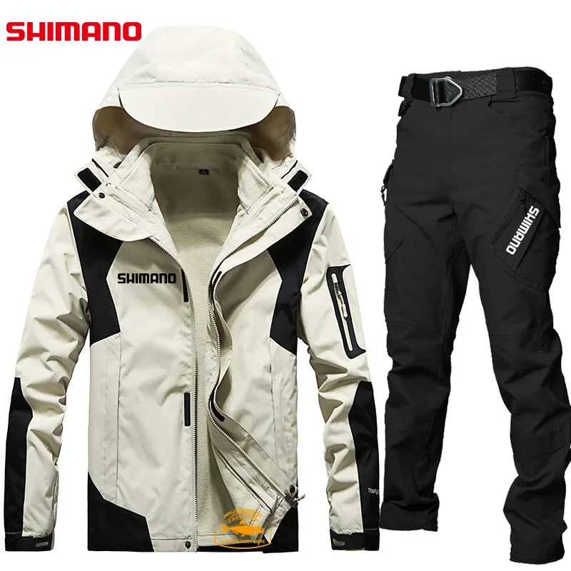 

Мужской зимний уличный спортивный рыболовный костюм Shimano, ветрозащитная Водонепроницаемая бархатная сохраняющая тепло одежда для рыбалки,...
