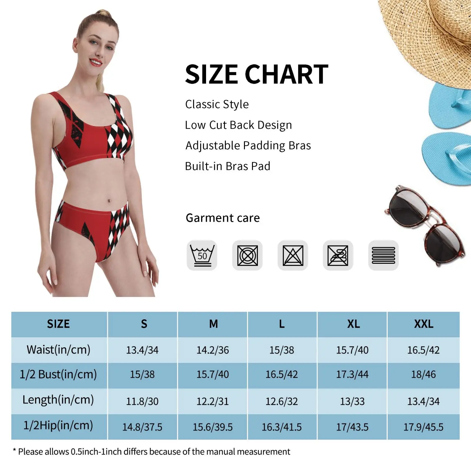 

Quinn Diamonds Swimsuit one piece Bikini Padded Quinn Diamonds Red White Black