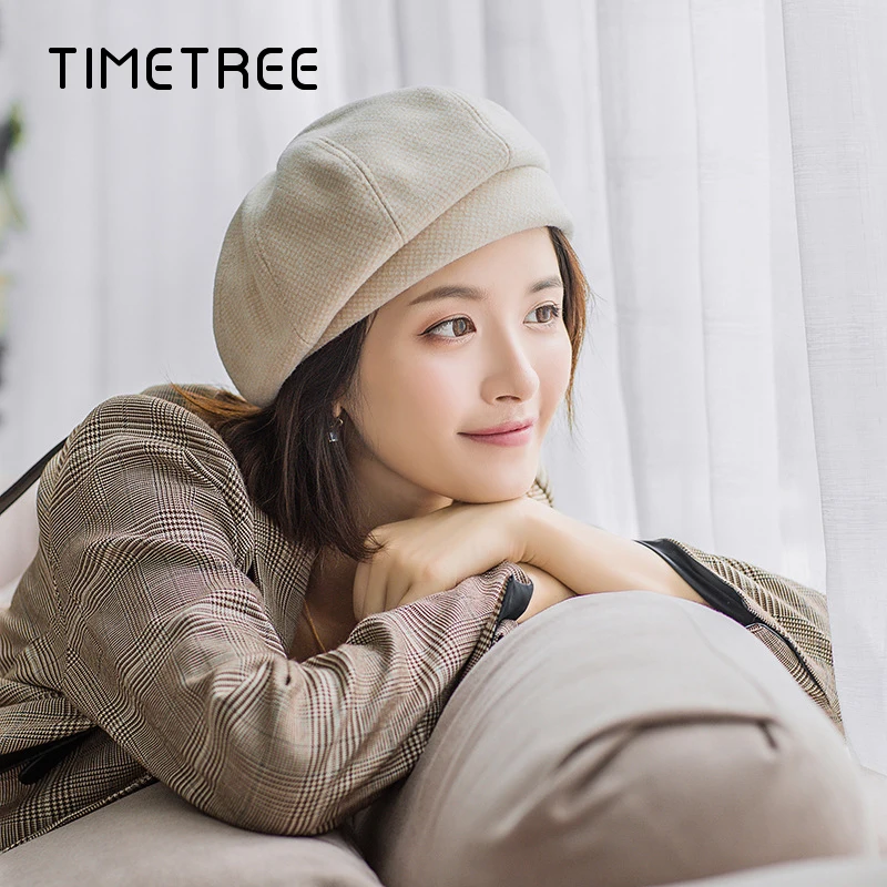 Модная трендовая теплая зимняя плюшевая утепленная Шапка бини женские