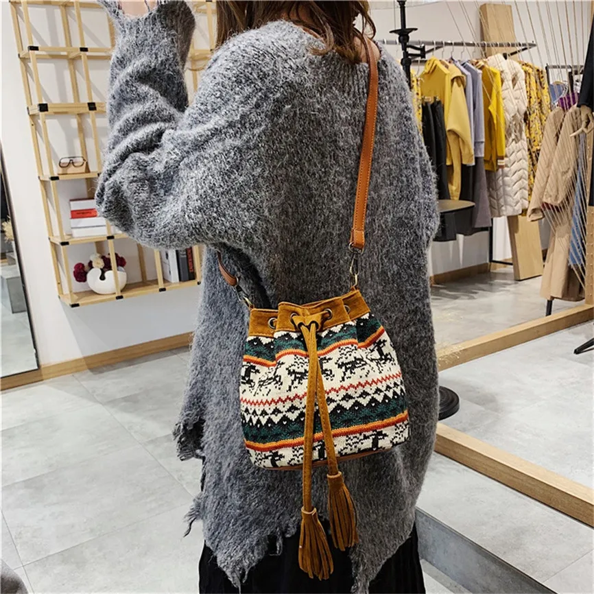 Женская сумка через плечо универсальная Повседневная сумка-ведро