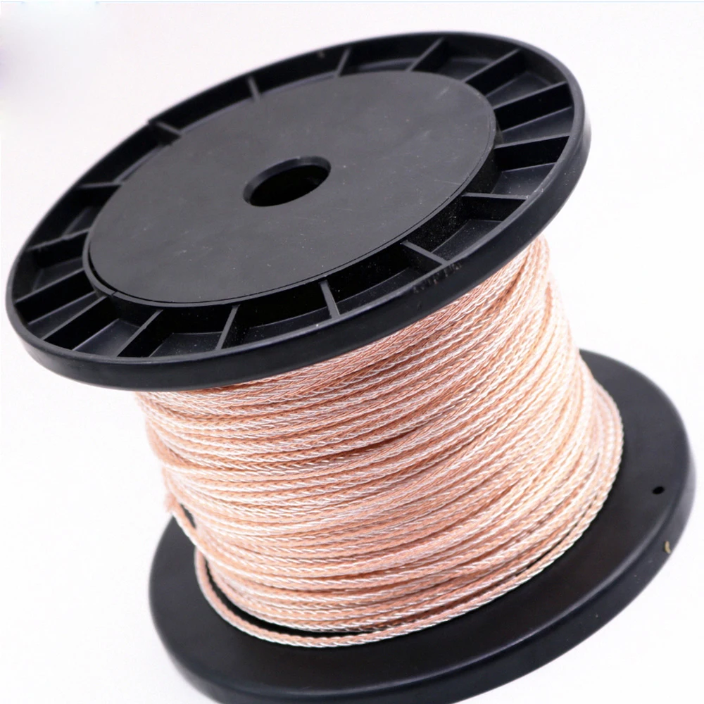 

5M 807AC Braided OCC Copper Silver Wire Upgrade Headphone Cable Audio