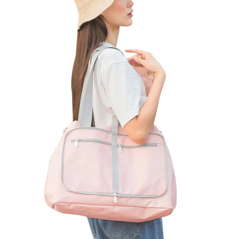 

Women Foldable Waterproof Duffel Bags Travel Organizer Large Capacity Luggage Bags Fashion Shopping Tote Functional Shoulder Bag