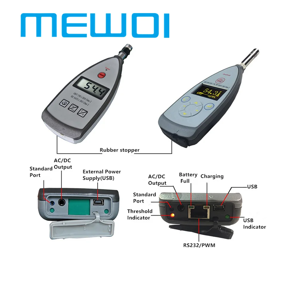 

MEWOI-6636-1 Type 2 GB/T3785 IEC61672 Class 2 industrial grade Sound Level Tester,Decibelimetro Digital