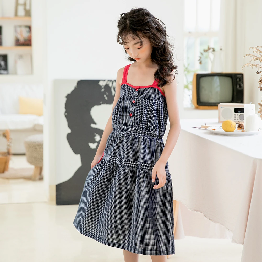 Летнее платье для девочек-подростков элегантные Лоскутные Платья малышей