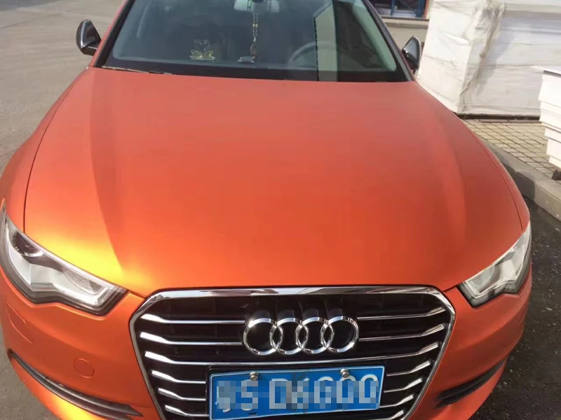 Матовый Металлик оранжевая виниловая хромированная матовая Автомобильная