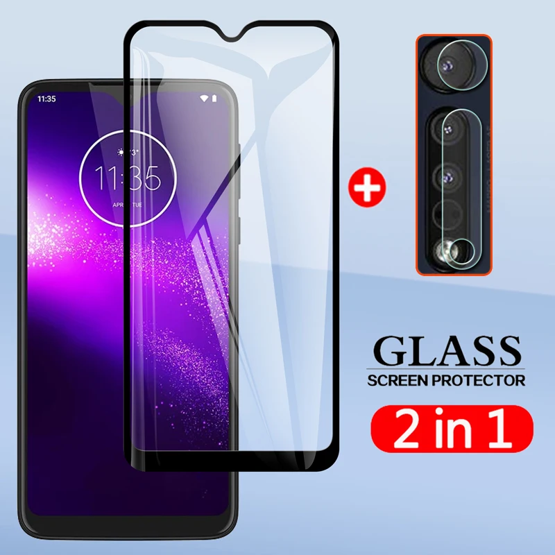 2 в 1 защитное закаленное стекло для объектива камеры Motorola One Macro Zoom Moto G8 G9 Play Plus G