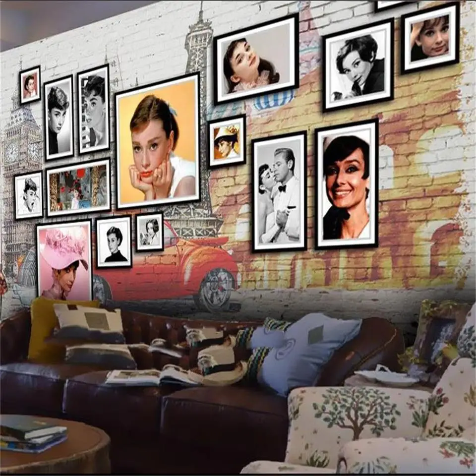 

Пользовательские 3d фото обои Гостиная Спальня Детская Фреска Одри Хепберн фотообои для дивана фон обои для стены 3d