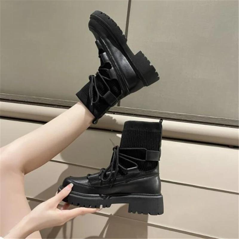 Women's Booties Boots Thick With Women Ankle Boot For Shoes Woman Female XL Suede | Обувь
