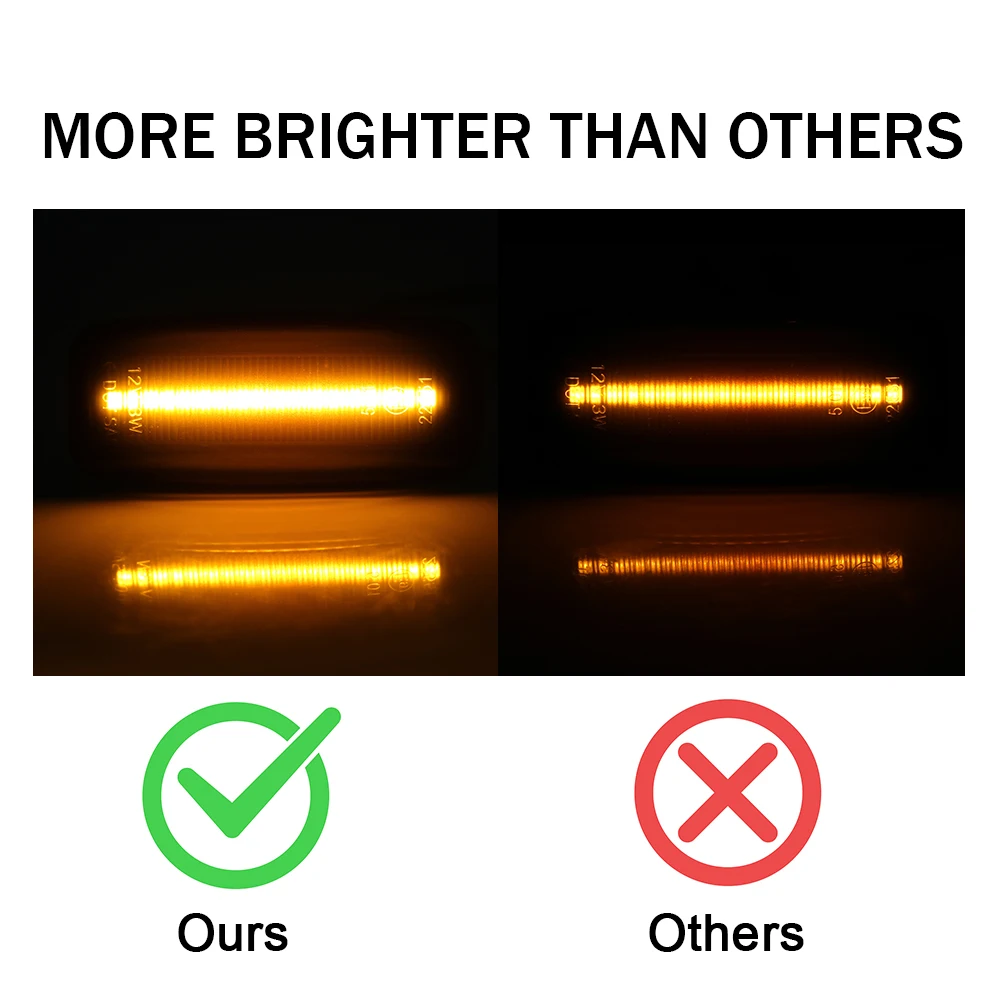 

2Pcs LED Dynamic Side Marker 12V 3W Smoked Lens Turn Signal Light Amber Car-styling For Sylphy Bluebird Sunny Teana J31 Murano