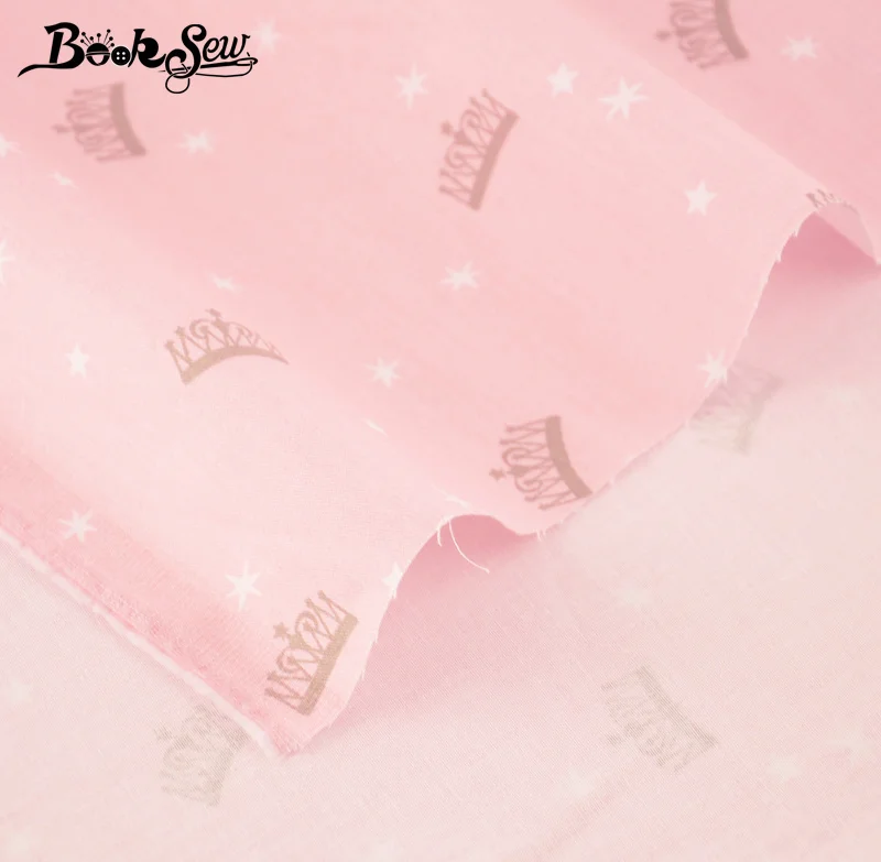 Booksew розовый хлопок саржевая ткань домашняя ткань Королевская корона Tecido Tissu стеганая простыня для шитья детей Лоскутная кукла ремесло
