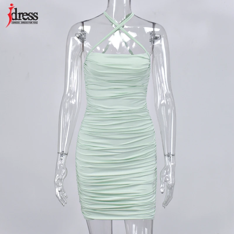 Женское платье с открытыми плечами IDress модное летнее открытой спиной элегантное