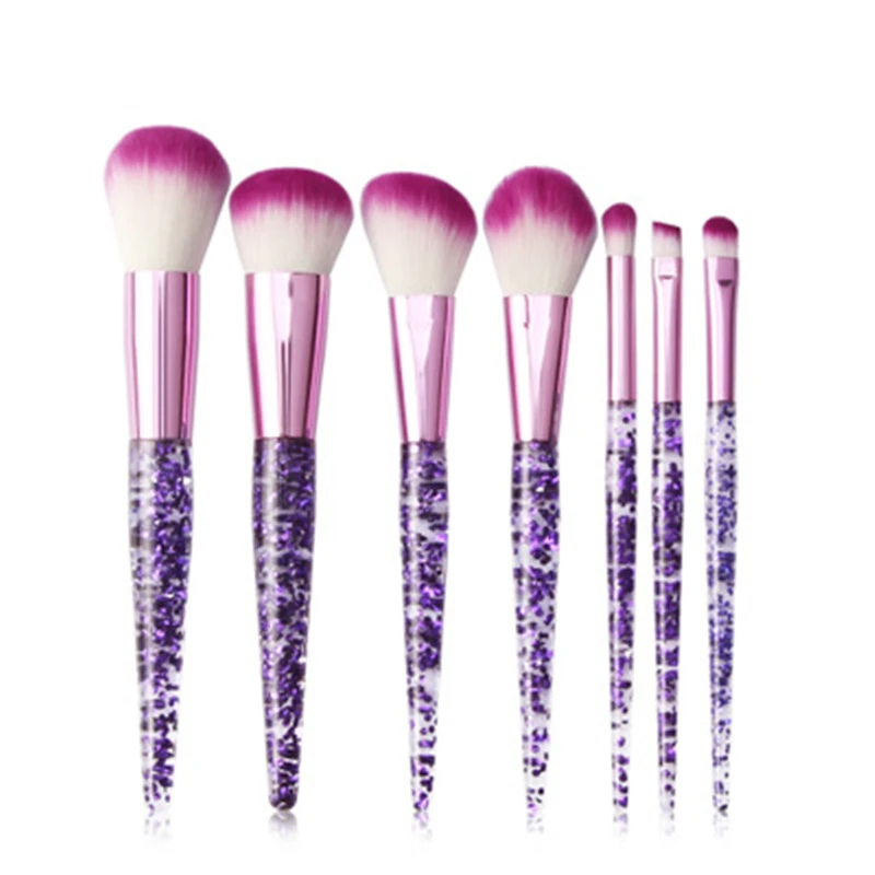 

7PCS Glitter Quicksand Eyeshadow Makeup Brushes set Blush Brush Concealer Loose Powder Highlight Trimming Eyeliner makeup brush