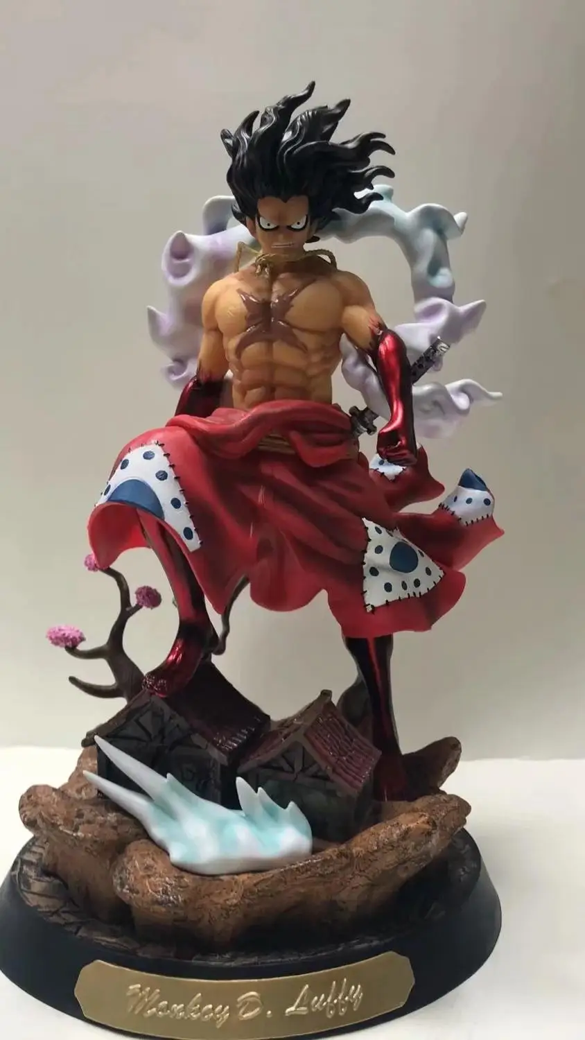 

Anime One Piece Wano Luffy Gear 4 Four Snakeman GK Statue Kimono Luffy PVC Action Figure Collectible Model Toys Doll Gift 38cm