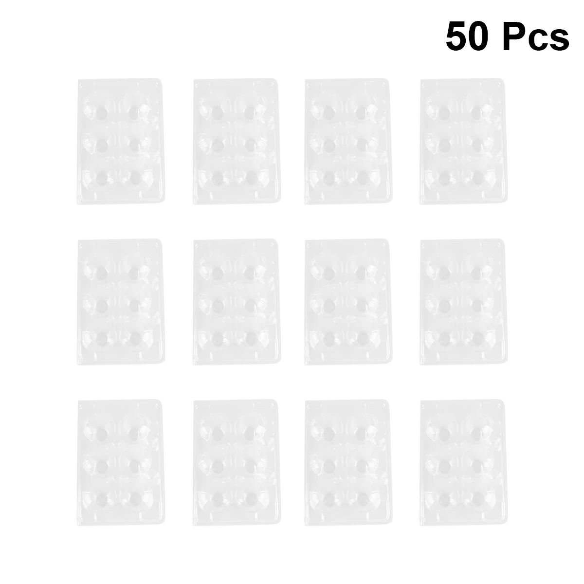 Bandeja de plástico transparente para huevos de codorniz, contenedor de embalaje, caja protectora para huevos de codorniz, 50 unidades, 6 rejillas