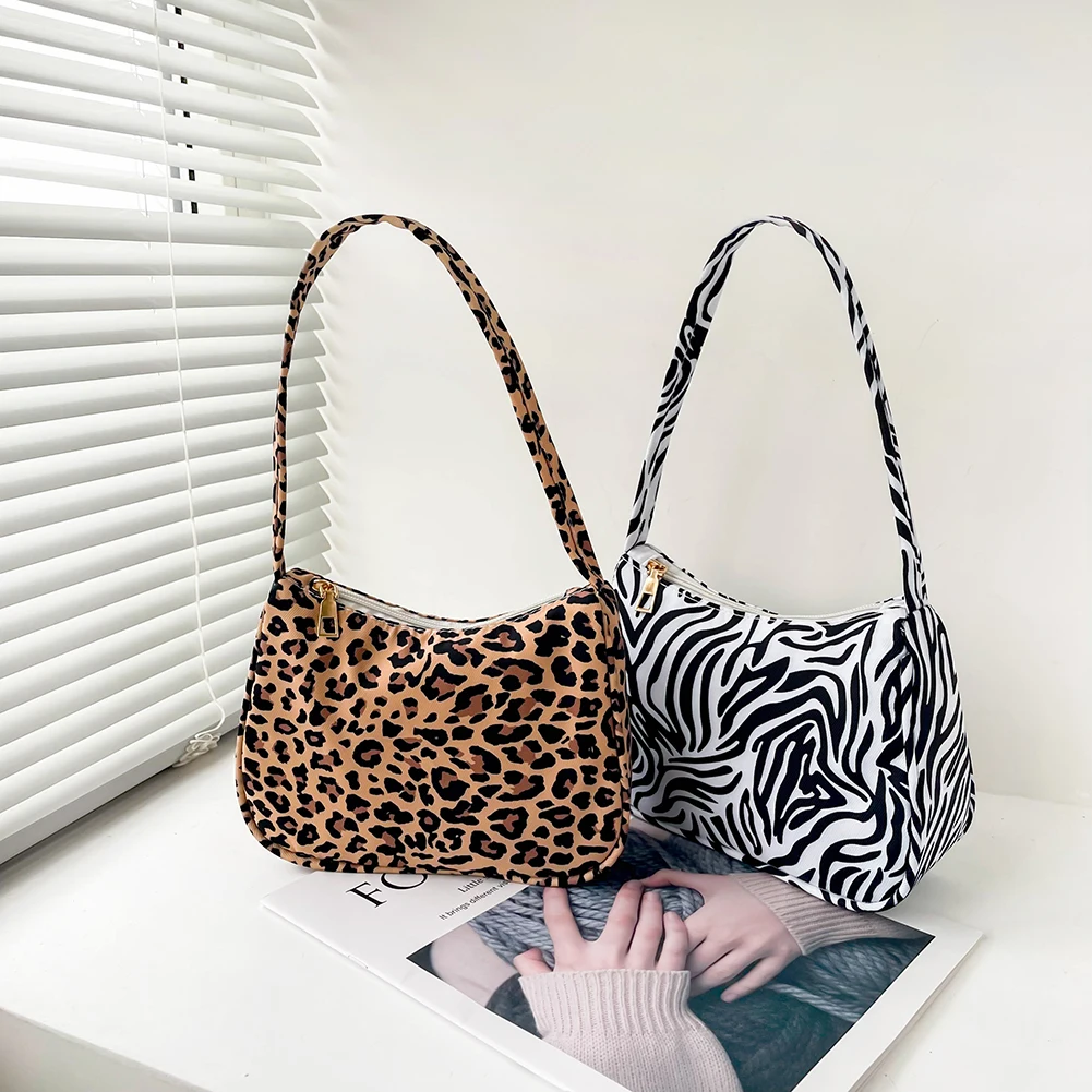 

Fashion Women Nylon Animal Pattern Print Shoulder Bag Casual Ladies Small Handbags Underarm Bags Bolsas Femininas Baratas