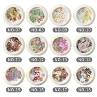 1box approx 50pcs nail flower wood pulp sheet animal floral alphabet mixed nail jewelry patch for 3d nail art decorations bo2w
