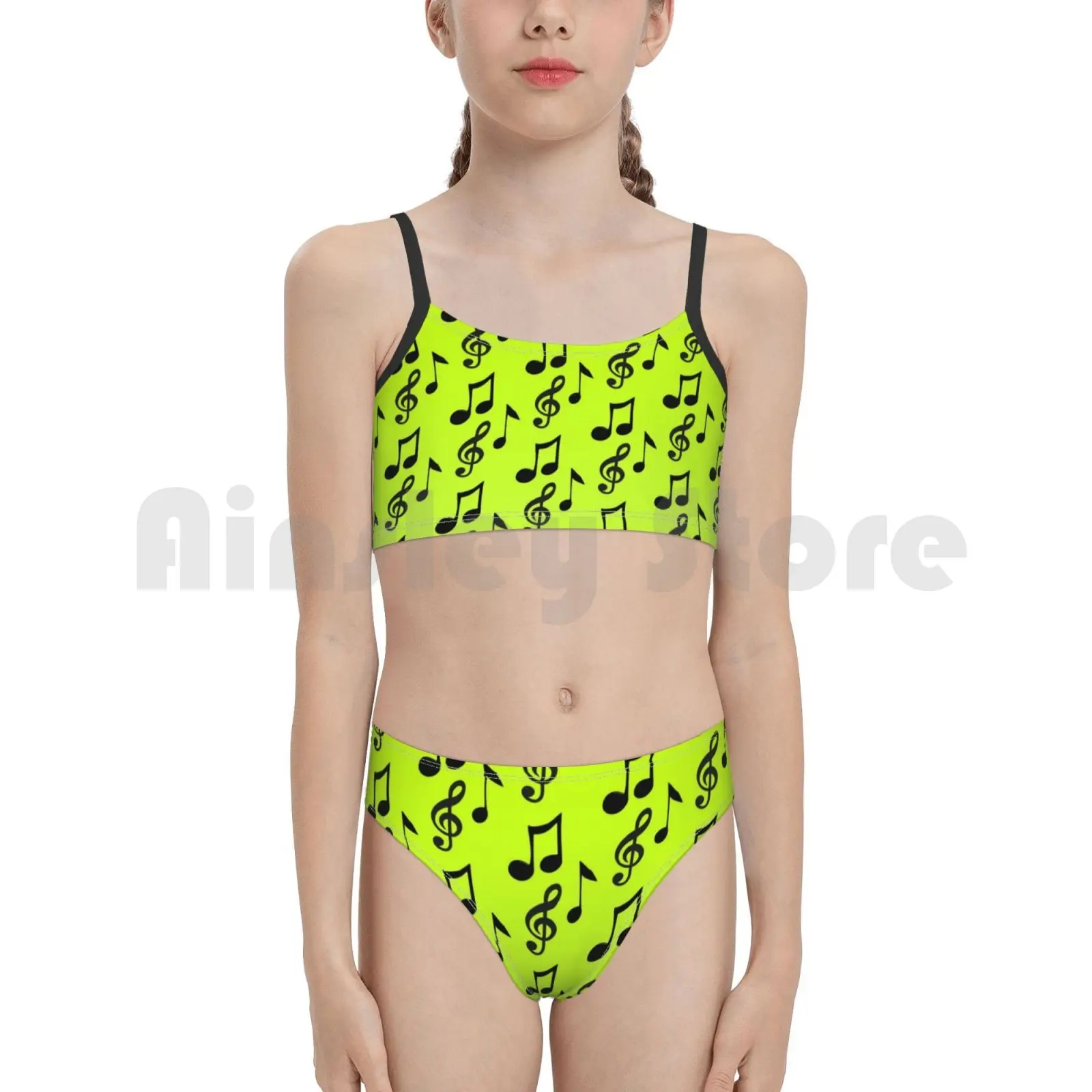 Музыка искусство с музыкальными нотами-купальник для поп-музыки бикини мягкой